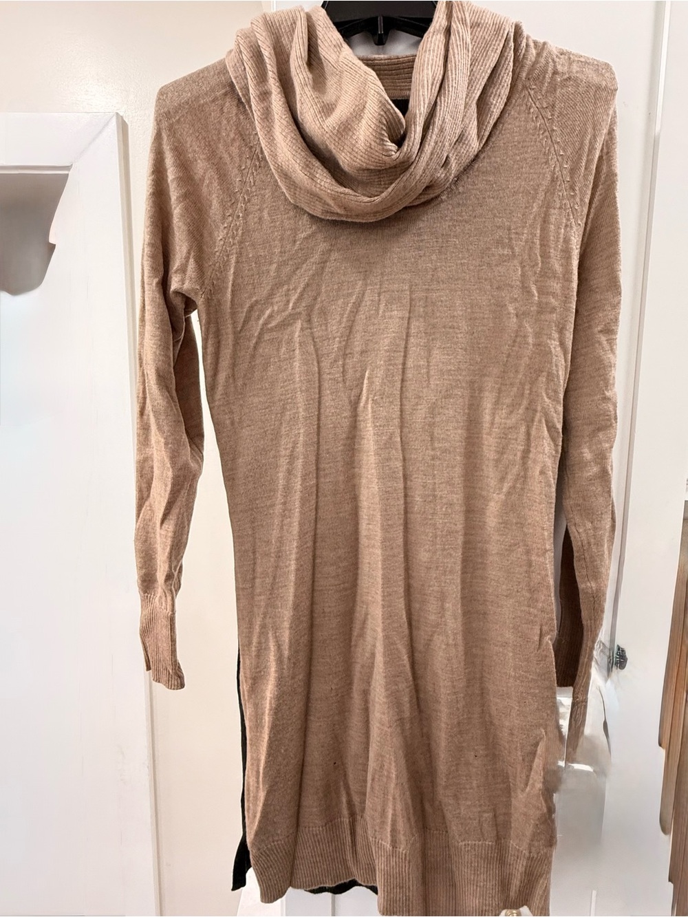 Cynthia Rowley Tan Cowl Neck Sweater Dress